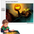 Pikkukuva 1 / 5: Halloween-aiheiset palapelit - Kurpitsalyhtykuvioinen puinen palapelulelu, kodin sisustus, interaktiivinen aivopähkinä, opettavainen syyspalapeli 8-10-vuotiaille lapsille