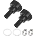 Miniatyrbillede 2 af 5: Sourcing Map IBC Tank Slange Adapter 60mm Grov Gevind Til 25mm Pigtråds Slangeforbindelse Fitting Sort Pakke Med 2