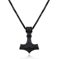 Miniatyrbilde 1 av 5: Viking Mjlnir Halskjede Ulvetann Rustfritt Stålkjede Som En Viktig Gave