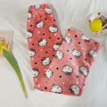 Miniatyrbilde 3 av 6: Søte tegneserie-pyjamasbukser for kvinner med trykk overalt Flanell-pyjamas Jul Halloween Varme hjemlige sovegraffitibukser Stil-1 XL