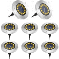 Miniatyrbilde 1 av 5: Solcelle gulvlamper, 12 LED sollamper for utendørs bruk, hagelamper 6000 K, IP65 vanntett, varmt hvitt (8 stk)