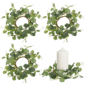 Miniatyrbillede 2 af 4: 4 stk. Lyseringe til søjler Eucalyptus Krans Lyseringe Bryllupsfest Lyseringe