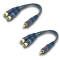 RCA-lydkabeldeler RCA Y-adapterkabel 20 cm RCA til JACK 1 han til 2 hun-RCA-kabel til subwoofer Phono (RCA Y-kabel, 2 stk., blå)