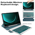 Miniatyrbilde 3 av 4: Etui for Samsung Galaxy Tab S9 FE Plus, med Bluetooth-tastatur, roterende stativ og nettbrettstativ