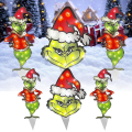 Miniatyrbillede 5 af 5: 3 stk. Julelysende Grinch Figur Dekoration Havegård Udendørs Ornamenter Gaver