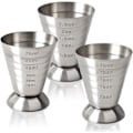 Miniatyrbillede 2 af 5: Rustfrit stål cocktail jiggers, 2,5 oz, 75 ml, 5 spiseskefulde, pakke med 2