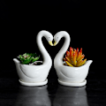Miniatyrbillede 3 af 5: Hvid Svane Keramisk Blomsterpot Sukkulent Plante Blomsterpot Planter Desktop Hjem Off