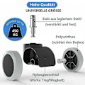Miniatyrbillede 2 af 5: 5-pak kontorstolshjul 11 mm / 22 mm Erstatningshjul til hårde gulve til gamingstole, drejestole, Pr