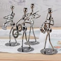 Miniatyrbild 5 av 5: 4 st Music Man Staty Metall Musiker Orkester Set Gitarr Trombon Saxofon Spelare Modell