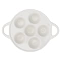 Miniatyrbillede 1 af 3: 1 stk. Escargot-tallerken i keramik - snegleplade - conch bageplade - køkkengadget White 16X12X2.6CM