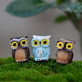 Miniatyrbillede 5 af 5: Liangnv Miniature Ugle Dekorative Figurer 8 Stk Mini Ugle Have Fe Figuriner Mos Landskab Bonsai Håndværk Hjem Indretning Ornamenter