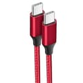 Snabb USB-C till USB-C-kabel för iPhone 16 Pro Max - iPhone 16 Pro - iPhone 16 - iPhone 16e - Förstärkt nylon 1M Röd Röd