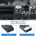 Miniatyrbild 5 av 5: Usb 2.0 Front Panel Header Usb 9pin Till Usb 2.0 Typ-e Intern Adapter Moderkort Kontakt Adapter