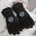 Miniatyrbillede 1 af 4: Nye herre skihandsker fleece-foret tykk vindafvisende cykling skridsikker fem-finger touch screen Black