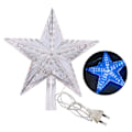 Miniatyrbillede 1 af 5: Juletræstopstjerne med LED-lys IP65 Vandafvisende Energibesparende Glødende Femtakset Stjerne Julepynt QingHai Blue