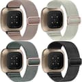 4-pack Stretch Nylonband: Fitbit Versa 4/3/Sense, Justerbart Sportband