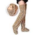 Miniatyrbillede 1 af 5: Over Knee High Fuzzy Socks Plush Furry Lange Benvarmere Brown