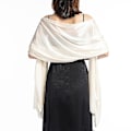 Miniatyrbillede 4 af 4: Shawls Kjoler Aften Fest Wrap Bryllup Satin Ren Farve Cape Shrugs Boleros