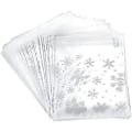 Miniatyrbillede 1 af 5: 200 stk. Snowflake Cookie Bag Klar Plastikpose Transparent Slik Jule
