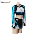 Pikkukuva 1 / 2: 2023-euphoria Cheerleader-asu Maddy-asu pitkähihainen lyhyt toppi ja minimekkosetti lukion naisten cheerleading-asu I XS