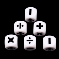 Miniatyrbild 2 av 5: 6 st addition, subtraktion, multiplikation, division symbol tärningar operation rekvisita One Size