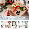 Pikkukuva 2 / 2: 10 kpl Adventtikalenterin numerotarrat Numerot 1-24 Joulukalenterin tarrat DIY-askarteluun Piirrettyjen paperitarrojen etiketit Koriste