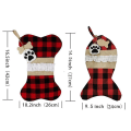 Miniatyrbilde 2 av 5: 2 stk. julekuler for kjæledyrhund, julekuler i burlap-ruter med bein- og fiskeform, juledekorasjoner Plaid fish * linen fish