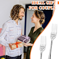 Miniatyrbillede 2 af 5: Jubilæumsbryllupsgaver til hende og ham middagsgafler, rustfrit stål gafler pakke med 2 sæt, Valentinsgaver til ham hende