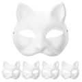 Miniatyrbilde 1 av 5: 5 stk tomme kattemasker barnehage kostyme cosplay maske umalte kattemasker