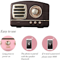 Pikkukuva 4 / 5: Kannettava Bluetooth-retrokaiutin, langaton minivintagekaiutin