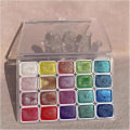 Miniatyrbild 2 av 5: 20 färger akvarellfärg set, ritmaterial skimrande metalliska akvarellfärger set, modell metalliska solida akvarellfärg set 1 Set 20 Colors