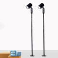 Miniatyrbillede 2 af 2: 2 stk. Led Ac100v-265v 3w Udstillingskabels Smykke Disk Spotlys 215mm Høj Varm Hvidt Lys (sort)
