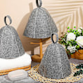 Miniatyrbilde 5 av 5: 3/6 stk. badstuehatt i filt, badstuehatt i ull, banya-hatt 3pack