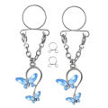 Miniatyrbillede 4 af 5: 8xbutterfly Nippelring Justerbar Nippelklemmer Kroppssmykker Lyseblå