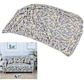 Miniatyrbild 1 av 5: Hög elastisk polyesterfibersofföverdrag grå - fåtölj, soffa, loveseat möbelskydd (1)