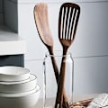Miniatyrbilde 4 av 5: Tregjenstander for matlaging på kjøkkenet, 2 stk. treskjeer og stekespade for matlaging, elegant, kokekar for Ho