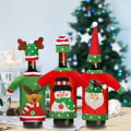 Miniatyrbilde 1 av 5: 3 stk. stygge julegenser vinflaskedeksel, håndlagde genser vinflaskeposer for juledekorasjoner stygg genserfest juledekorasjoner
