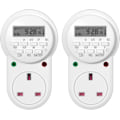 Pikkukuva 1 / 7: Viikoittain ohjelmoitava elektroninen digitaalinen verkkovirtapistoke LCD-näytöllä, 24 tuntia / 7 päivää, 9 päälle/pois-ohjelmalla (13A/3120W, 2 kpl) white 2