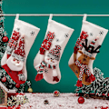 Miniatyrbillede 5 af 5: Jule Strømpe Til Piger Drenge Juletræ Mantel Fest Dekoration style 1