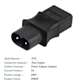 Miniatyrbild 3 av 5: 2 st 2-Pin IEC 320 C8 hane till IEC 320 C9 hona AC-adapter 6A/250V industriell strömomvandlare