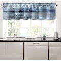 Miniatyrbild 5 av 5: Blågrå Köksgardiner för Fönster Marinblå Köksgardin Valance Abstrakt Konst Fönsterbehandling Valances för Vardagsrum Sovrum Badrum Deko