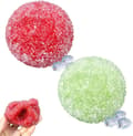 2-pack krispiga mjuka formbara kläm-sensorbollar, släta ishud-handfidgetleksaker, bärbara taktil-leksaker för daglig avkoppling red、green