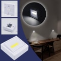 Miniatyrbilde 2 av 5: Nødbelysning Garderobe Liten Nattlys Multifunksjonell Korridor Vegglampe Firkant Cob Veggbryterlys Hvit