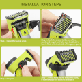Miniatyrbild 4 av 5: Justerbar skyddslist för Philips One Blade, 14-i-1 precisionskam med kroppsskydd och hudskydd, kompatibel med elektrisk rakapparat Qp210/50 220