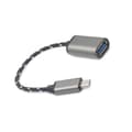 Miniatyrbilde 4 av 5: Grå Type C OTG til USB 2.0 Adapterkabel - Aluminiumslegering, Nylonflettet, Plug & Play