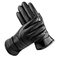 Miniatyrbillede 1 af 5: Fleece-foret tykkelse koldsikret pu varme bomulds handsker kørsel motorcykel vind og regn bevis læder handsker Palm non-slip cloth