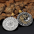 Miniatyrbillede 3 af 5: Viking Mænds Rustfrit Stål Fenrir Ulv Rune Halskæde Nordisk Amulet Smykker Gave