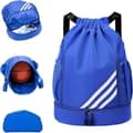 Drawstring Bags, Waterproof Swim Bag for Kids and Adults, Large Drawstring, Athletic Drawstring Gym Backpack, Blue