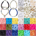 Miniatyrbilde 1 av 4: Leireperler for smykkefremstilling armbåndsett, leireperler med anheng