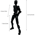 Miniatyrbillede 5 af 5: T13 Actionfigur, Titan 13 Actionfigur med 4 typer af våben og 3 typer af hænder, T13 3D-printet multi-leddet actionfigur Black